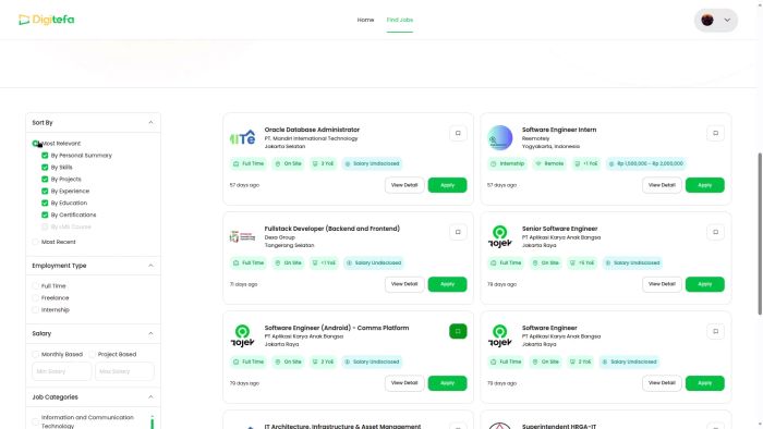 Digitefa - Platform Pencarian Lowongan Kerja